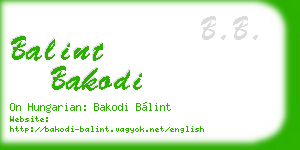 balint bakodi business card