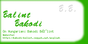 balint bakodi business card